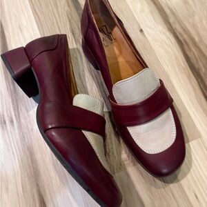 Miz Mooz Maroon and Cream Flats size 39